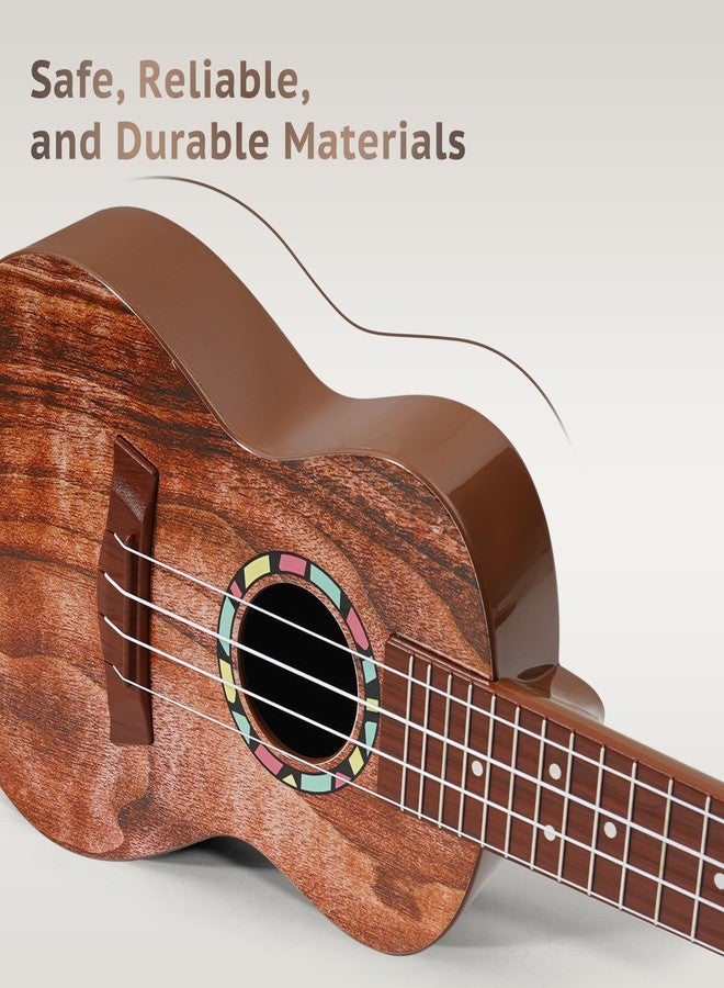 Raimy Kids Guitar Ukulele - 21in Ukulele Guitar Toys for Kids Ages 3 4 5 6 7+ Year Old Boys Girls Simulated Sound Quality Music Instruments Learning Education (Mahogany) - Image 4